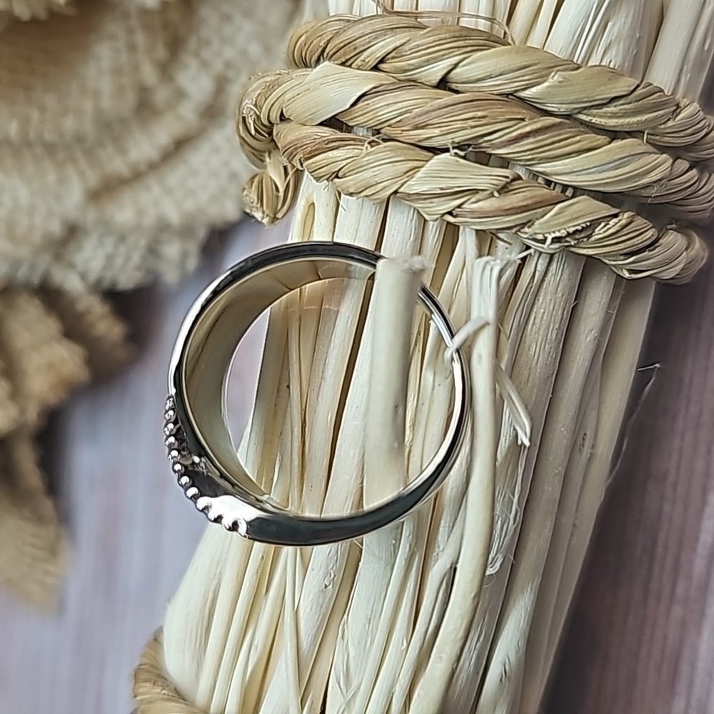 NEW SILVER & ROSE GOLD PLATED ZIRCON SWIRL FASHION RING - Picture 4 of 7